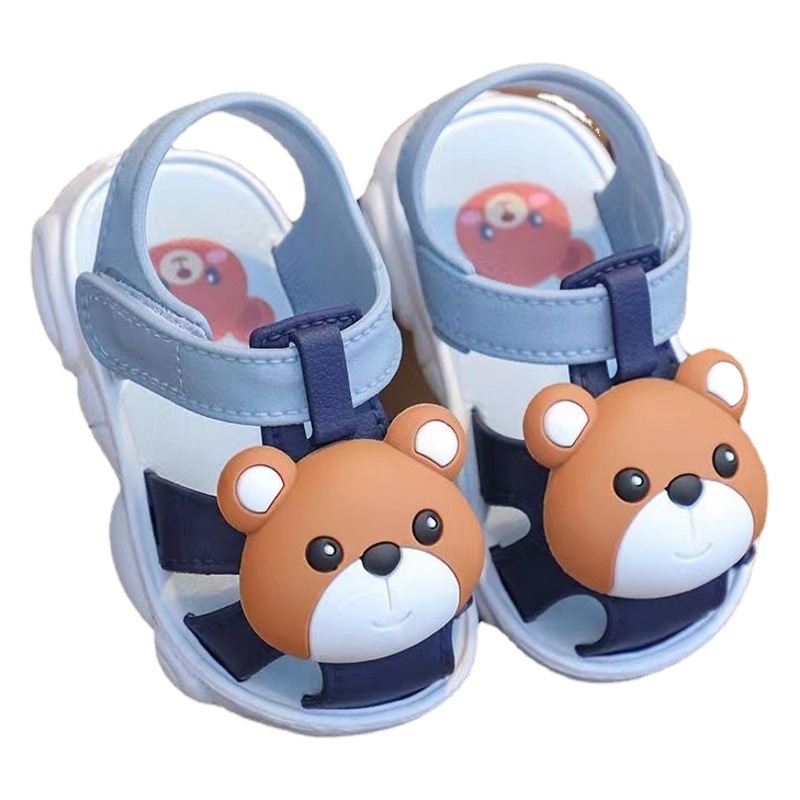 Summer Infant Plastic Toddler Shoes Baotou Non-Slip Cute Super Soft Velcro Baby Cartoon Indoor and Outdoor Sandals