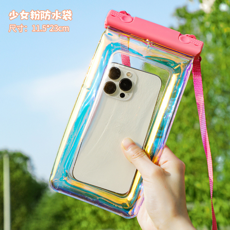 Picture of Laser Airbag Waterproof Bag Touch Screen Underwater Photography Swimming Hot Spring Water Park Drifting Mobile Phone Universal Bag