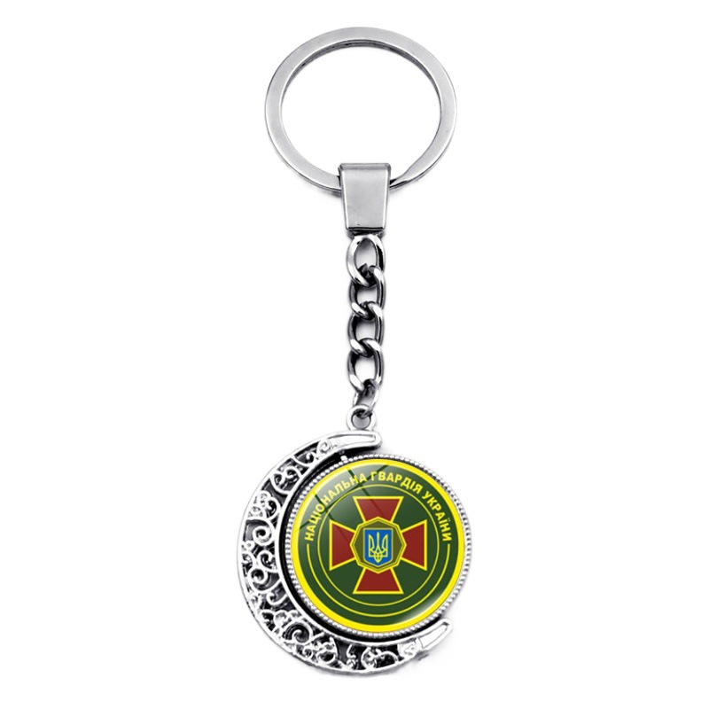 Ukraine Keychain Pendant Double-sided Rotating Moon Pendant Car Bag Pendant Creative Personalized Key Chain