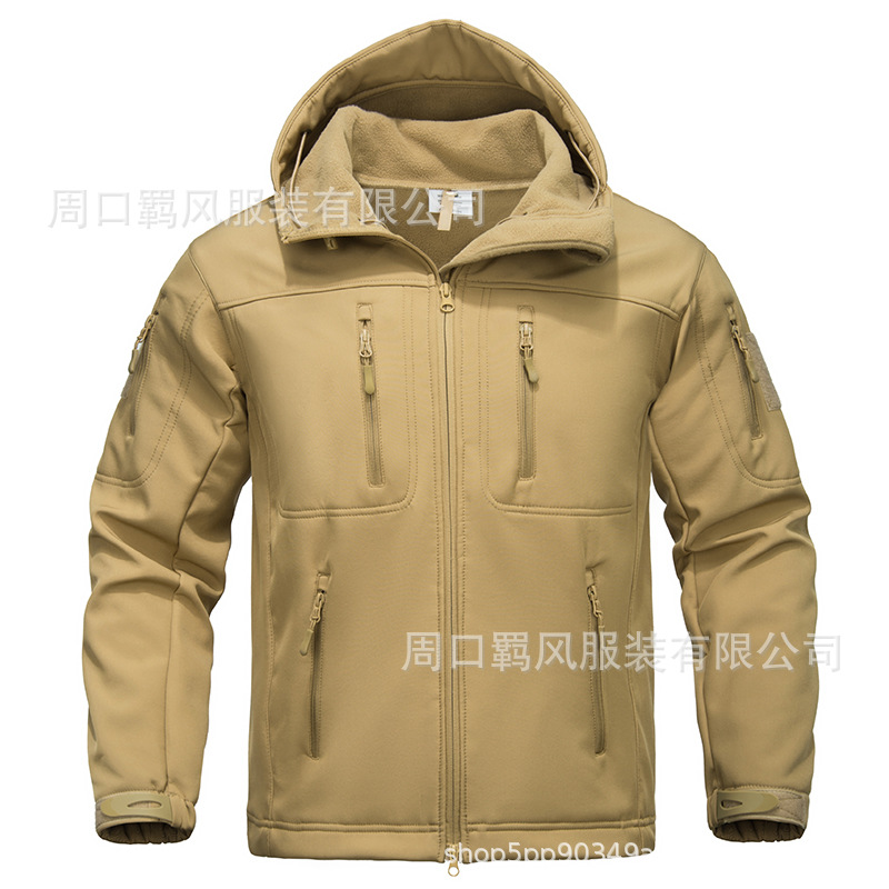 New winter softshell set for men, sharkskin fleece-lined thermal softshell jacket, tactical softshell thermal set