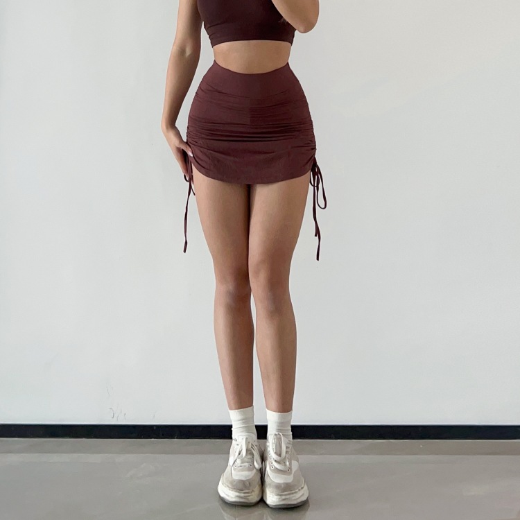 Sexy fitness sports shorts summer women's short skirt running hip daily thin quick-drying white skirt lining anti-exposure