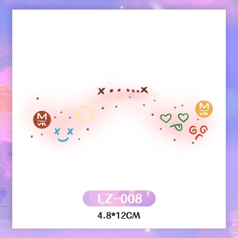 Picture of New Year's Day girl cute face makeup New year new year Creative face stickers love blush cute makeup stickers tattoo stickers