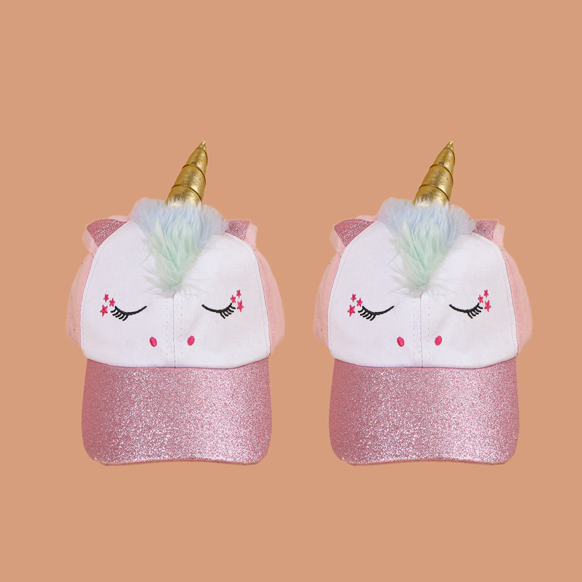 Picture of Korean Style Fashionable Sunshade Trendyy Peaked Cap Japanese Style Popular Kidsren's Hat Cute Unicorn Baseball Cap for Baby Girl