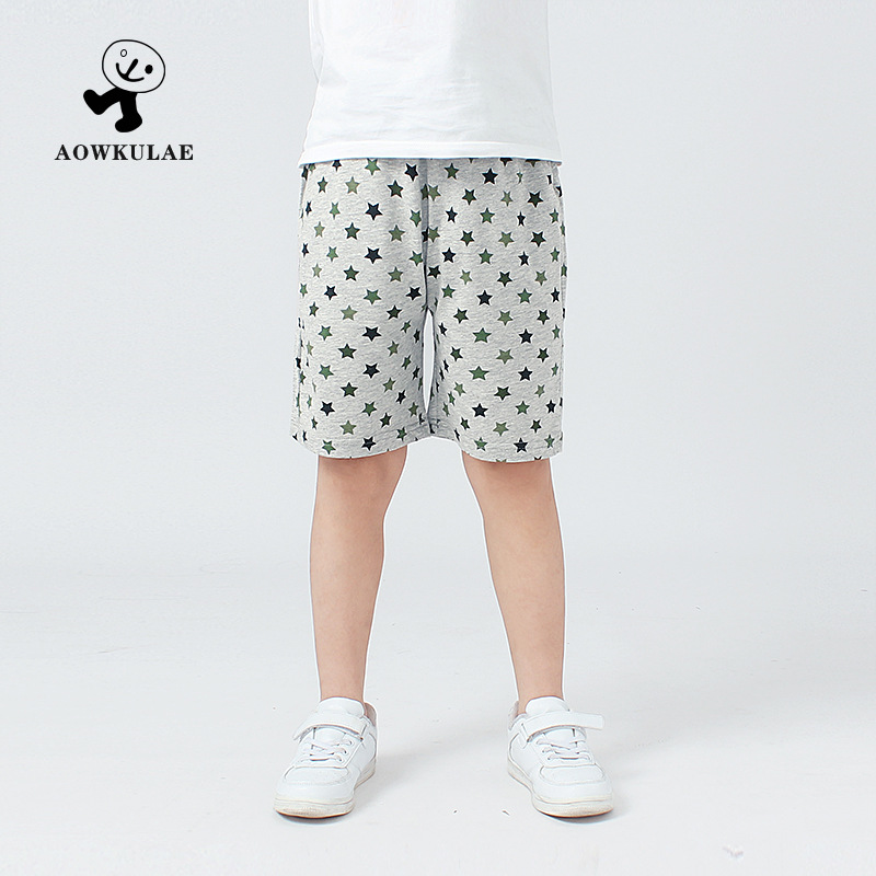 Picture of Children's Summer Korean Style New Boys' Casual Shorts Big Children's Stars Full Print Breathable Children's Five-point Pants for Hair