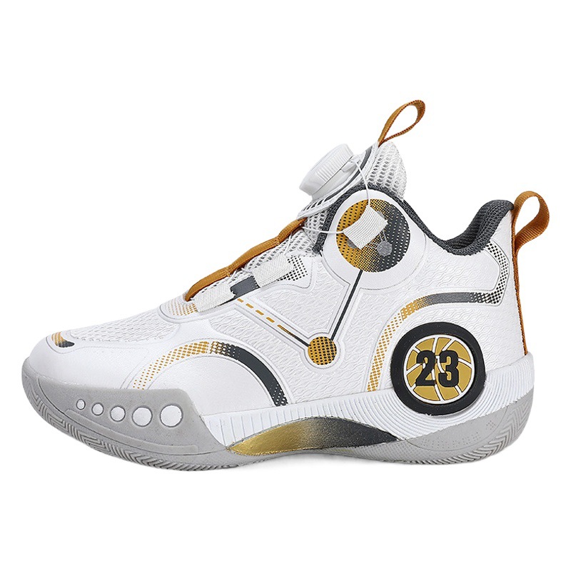 Men's Shoes summer breathable youth basketball professional combat student sneakers men's rotating button junior high school students sneaker