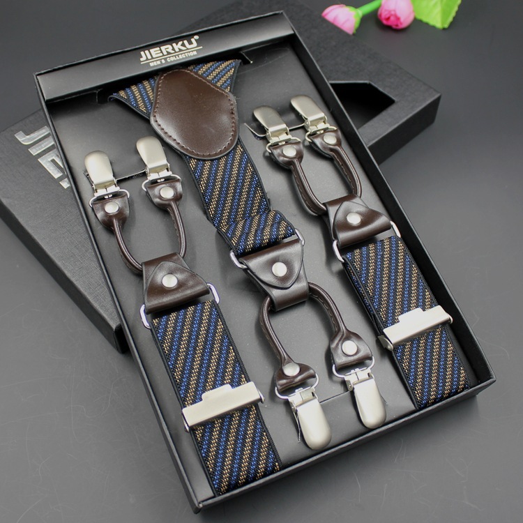Picture of In stock, 2016 men's suspender suspenders business formal wear suspender 6-clip elastic suspender iek
