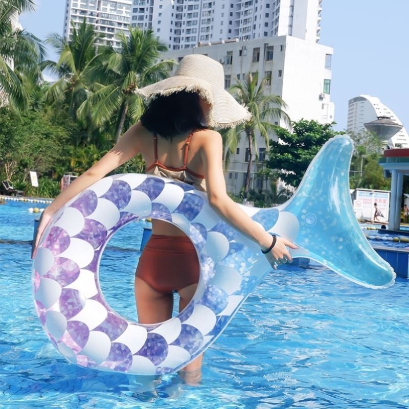 Picture of Bestway36141 sequin swimming ring life buoy swimming pool floating thickened adult inflatable underarm ring beginner equipment