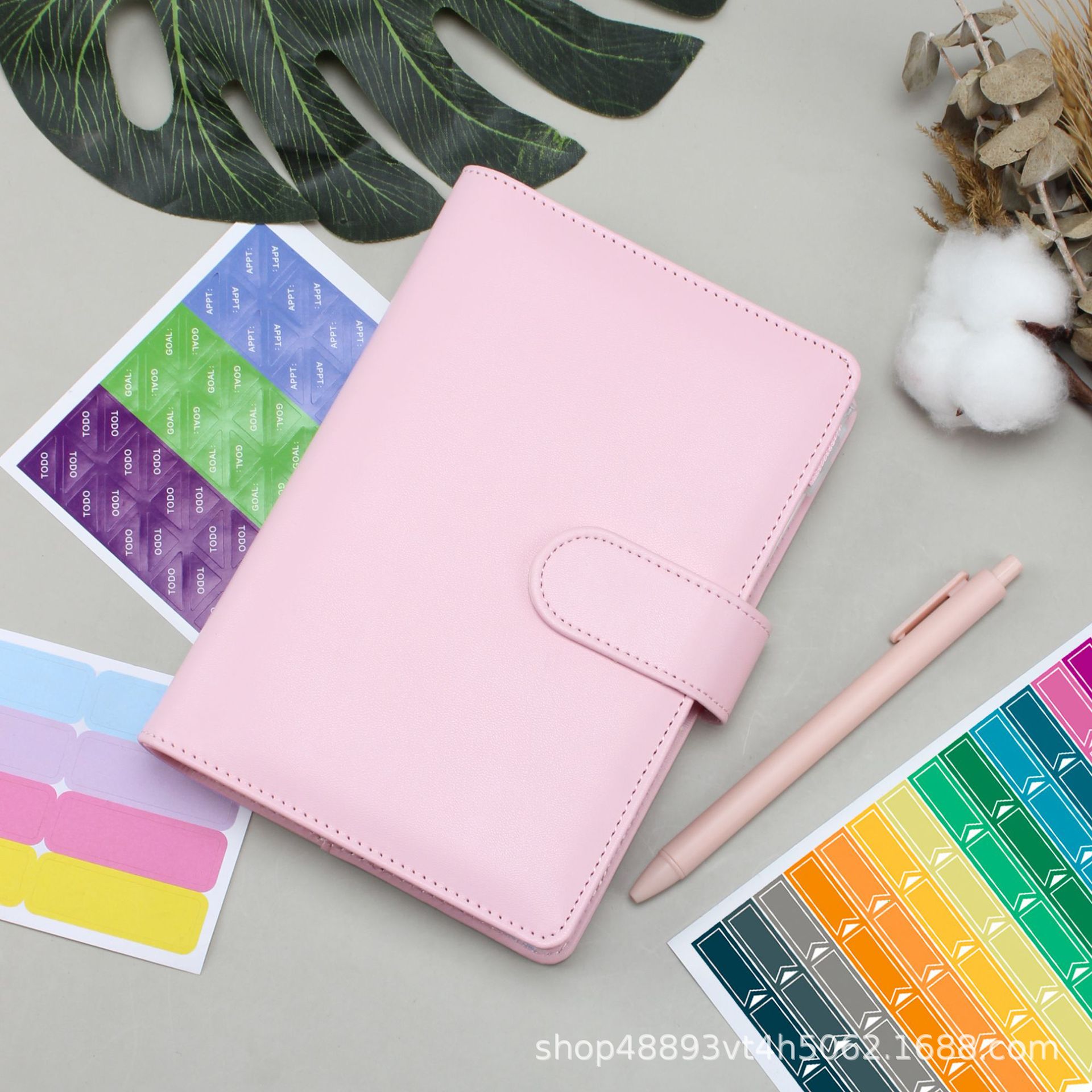 Picture of Macaron A6 Binder Accounting Notebook Planner Cash Budget Planner Japanese and Korean Cute Style