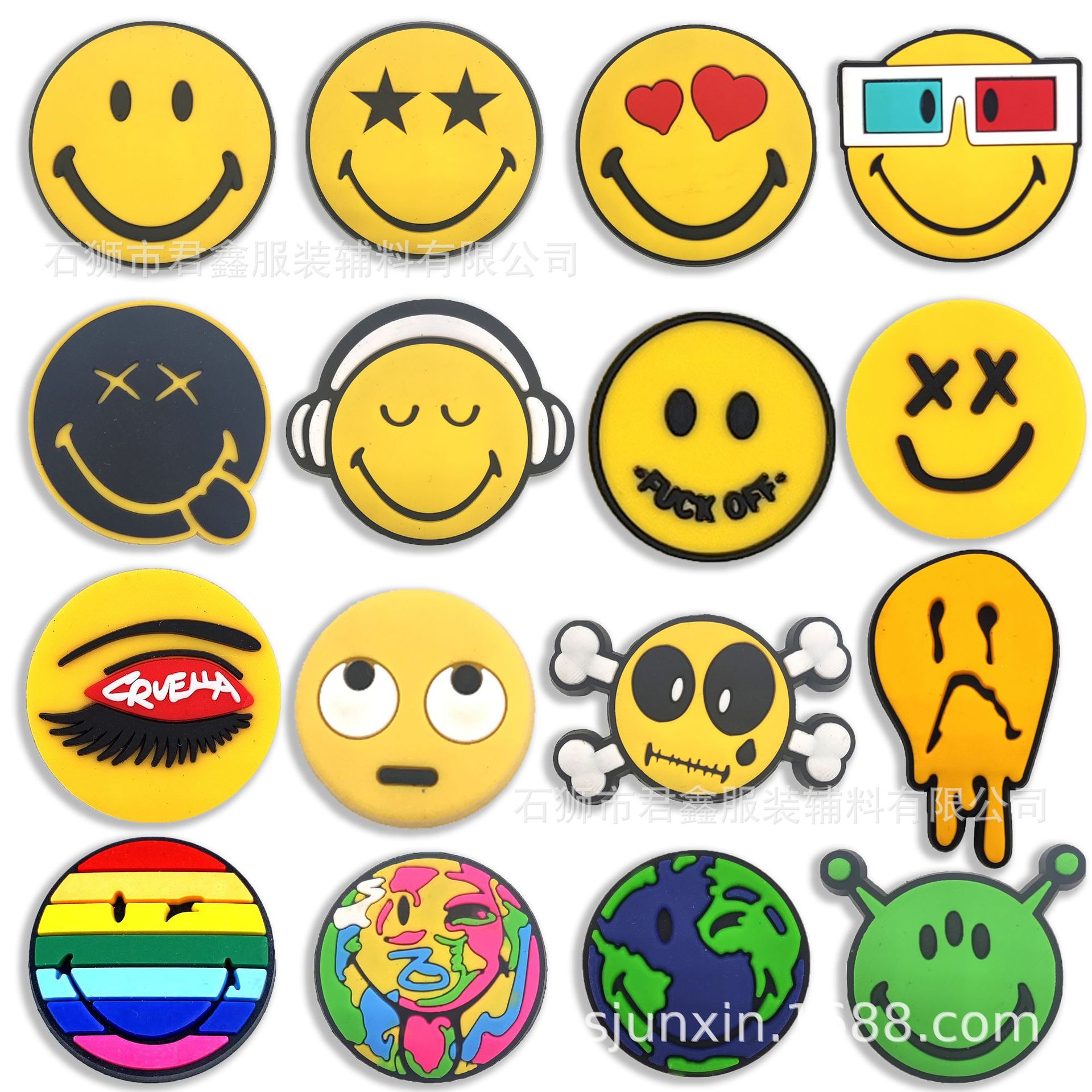 2025 new expression smiley face shoes flower heart love decorative buckle accessories buckle cross-border small gift DIY shoe accessories
