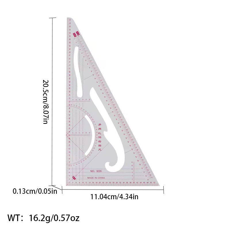 Picture of Pattern printing ruler clothing scale pattern making clothing curve cutting sewing tool multi-functional pattern printing ruler