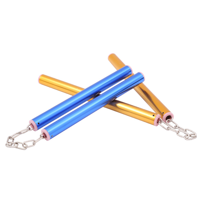 Picture of Flat head aluminum alloy nunchakus ribbon aluminum alloy nunchakus children training nunchakus performance nunchakus