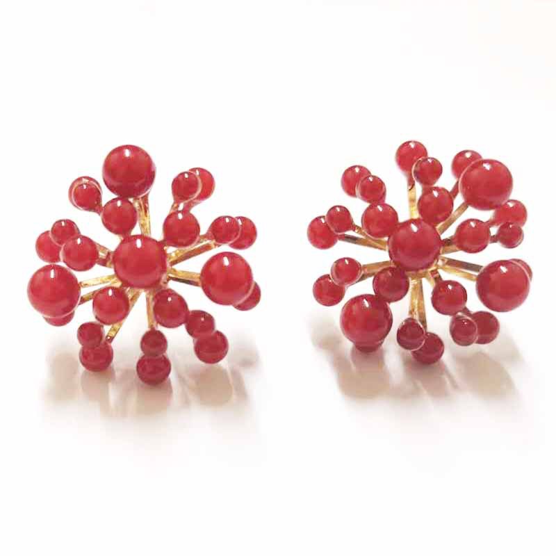 Picture of New Year Red Earrings Women's 20 New Fashionable Elegant Korean Style Personalized All-match Bridal Pearl Earrings Winter Earrings