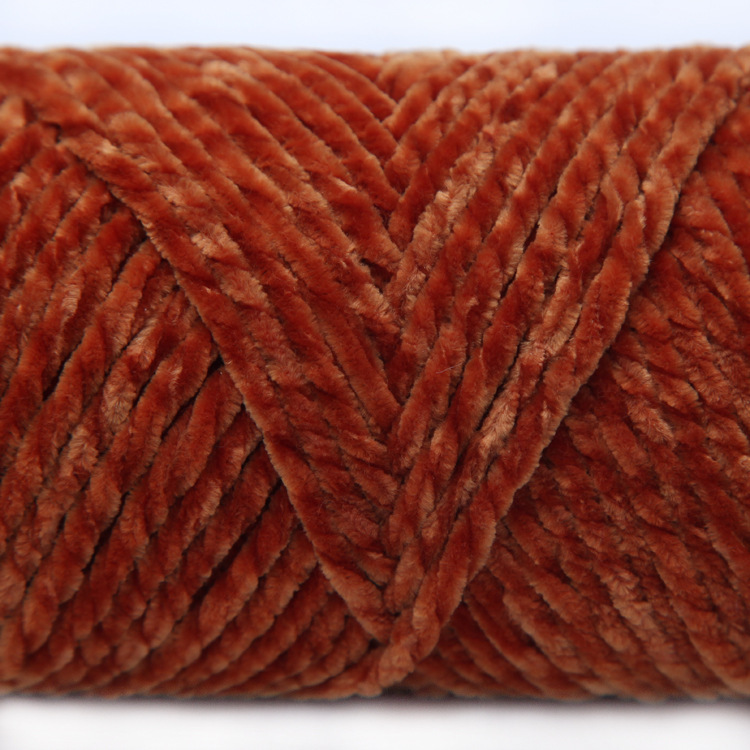 Picture of 3 Strands of Chenille Velvet Yarn for Crocheting Shoes, Thick Yarn for Autumn and Winter DIY Handmade Knitting, Scarf Yarn, Pure Handmade Knitting
