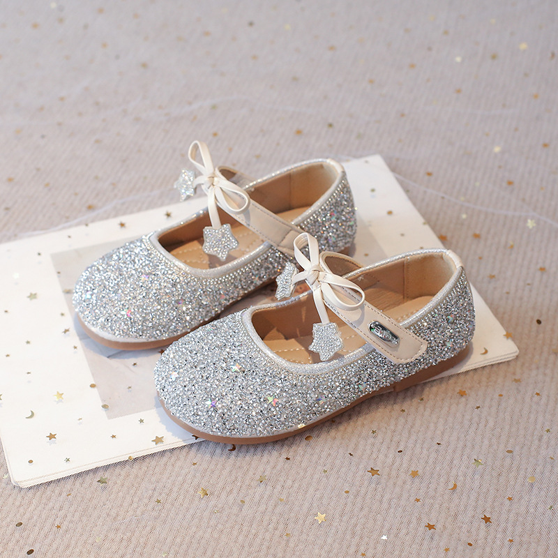 Crystal Shoes Women and Children Princess Shoes 2025 New Baby Girl Shoes Soft Sole Aisha Shiny Shoes Spring and Summer