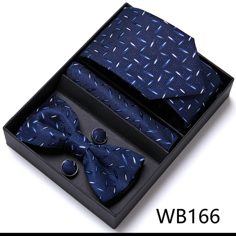 Picture of Men's tie bow tie set gift box 6 sets group tie business formal wedding tie manufacturers wholesale