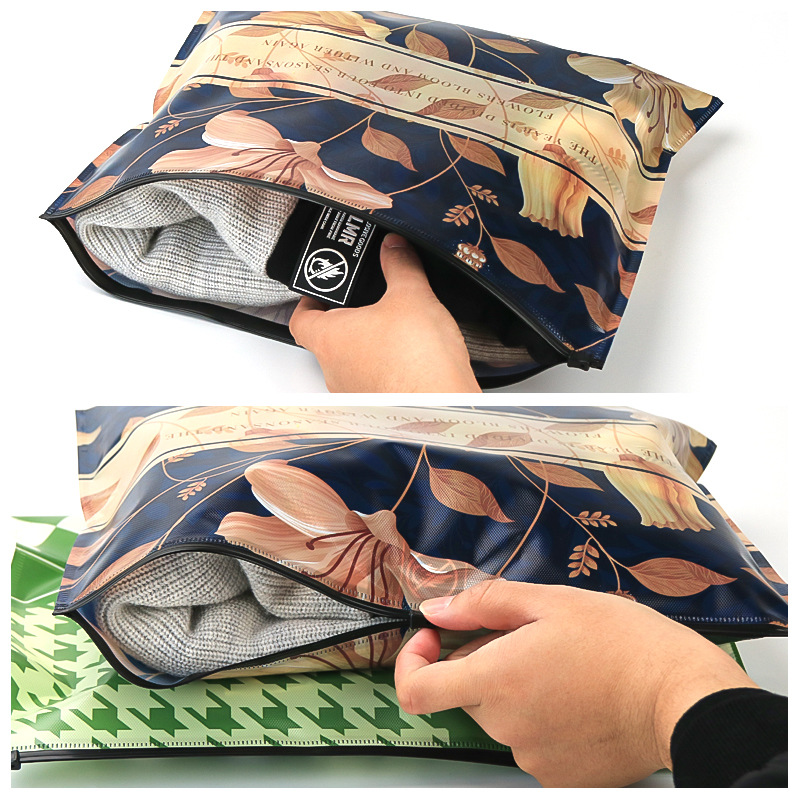 High-value color clothing zipper bag underwear underwear packaging bag plastic self-sealing bag dustproof moisture-proof large capacity