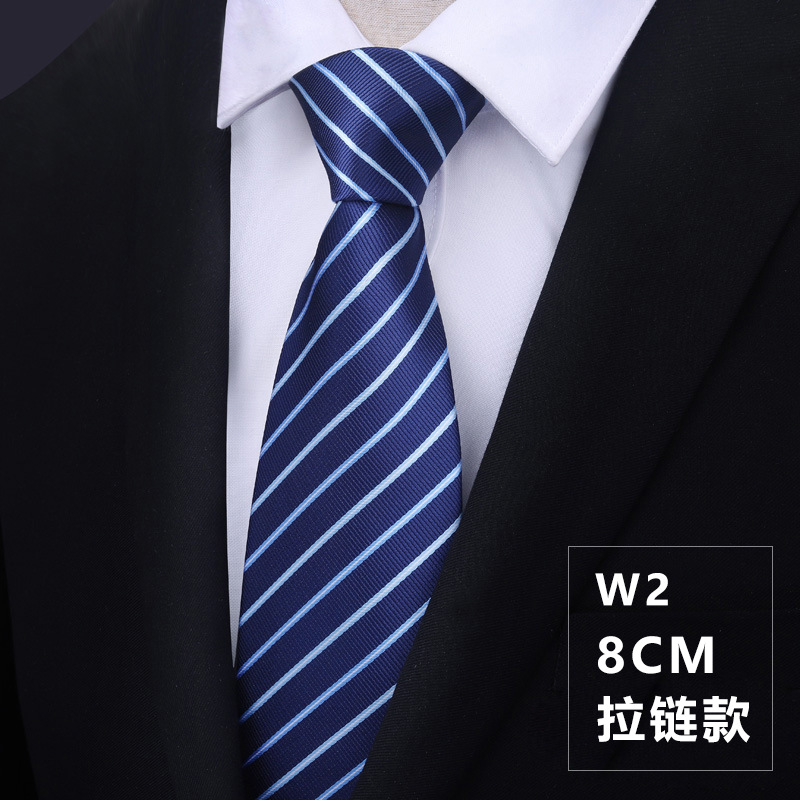 Picture of 2022 spring calm and generous striped tie polyester business workplace party tie men