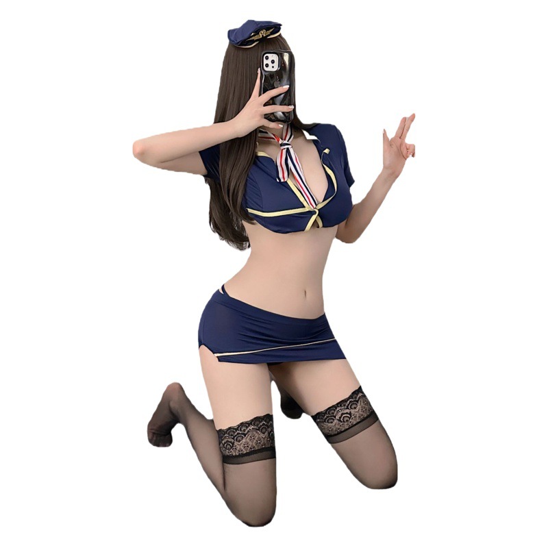 Sleeping Sexy Stewardess Sexy Lingerie Sexy Suit Pure Student Uniform Bra Stage Performance Clothing