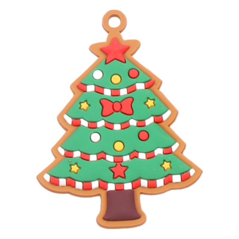 Cross-Border Hot Selling Pvc Soft Rubber Christmas Pendant Gingerbread Man Pendant Christmas Decoration Gift DIY Snow Scene Arrangement