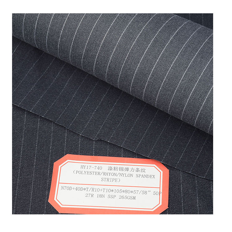 trn1/2 twill four-sided elastic polyester viscose brocade double-sided pants vertical stripe suit fabric Japanese and Korean pants fabric