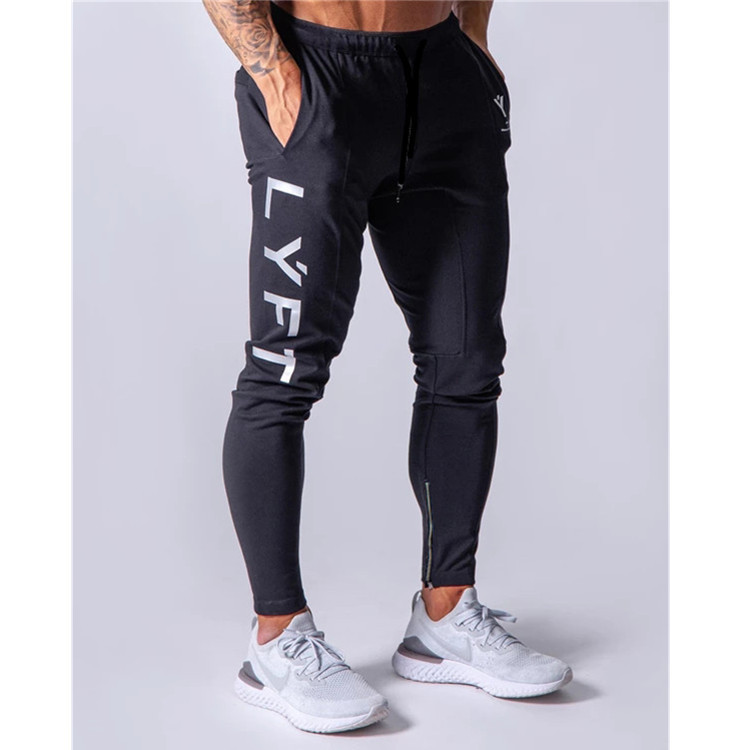 New Sports Trousers Men's Running Training Cotton Slim-fit Skinline Pants Lace-up Casual Sweater Pants Casual All-match