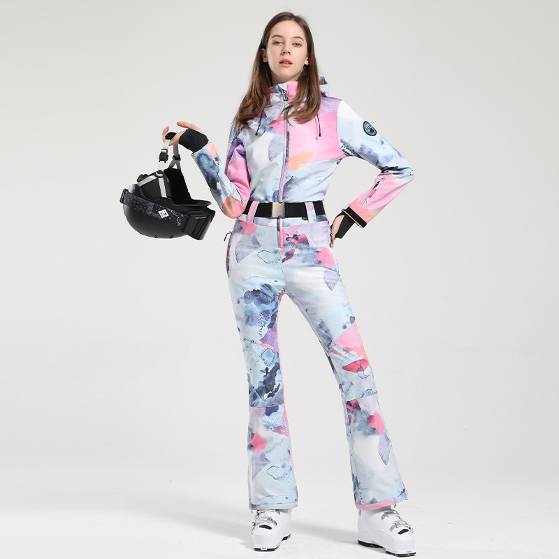 Picture of Cross-Border New Ski Suit for Women, Slim Fit, Windproof, Waterproof, Breathable and Warm, Outdoor Double-Board One-Piece Snow Suit