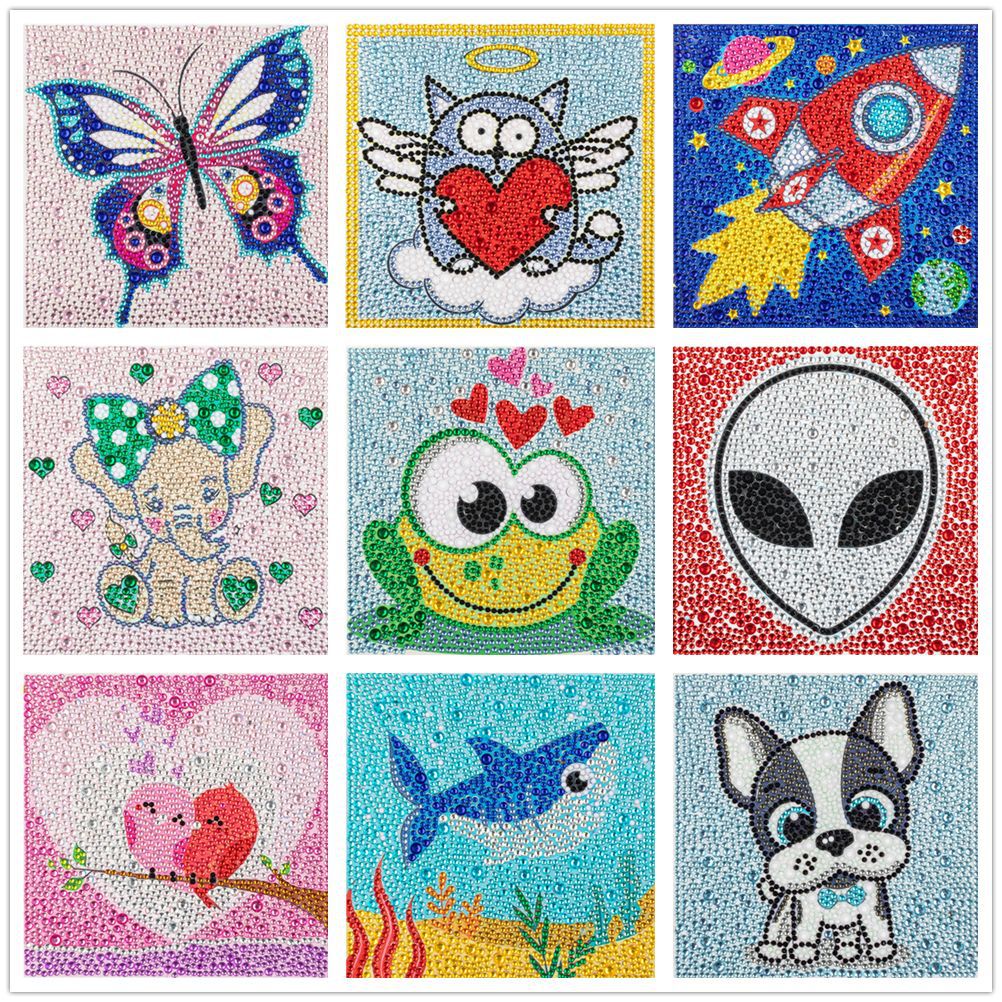 5d Diamond painting children's cartoon Crystal round diamond diy diamond embroidery size diamond turtle small painting unicorn 18x18