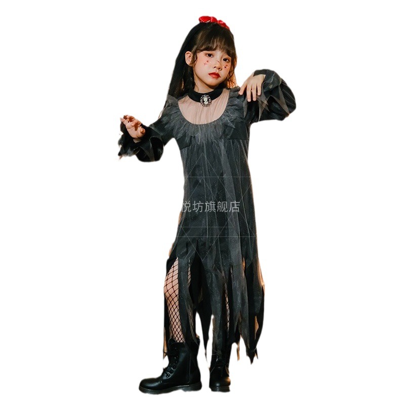 Halloween child costume vampire cos dress witch night elf stage catwalk dress