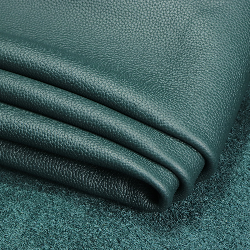 Picture of Grain TG Shrinkable Leather Litchi Pattern Top Layer Cowhide Color Genuine Leather Luggage Handbag Protective Case Bucket Bag Fabric