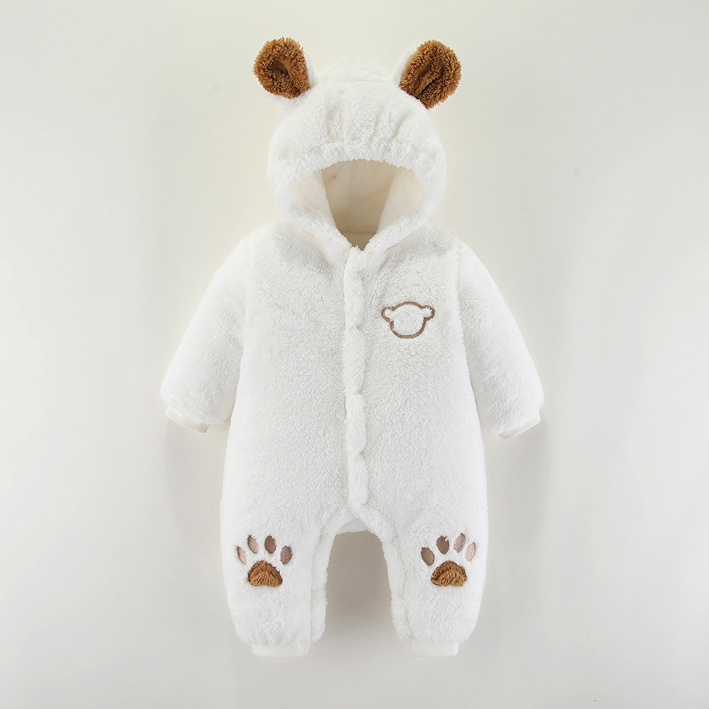 Picture of Baby's jumpsuit autumn and winter baby's thick warm climbing clothes newborn's cotton-padded clothes baby clothes fleece-lined clothes