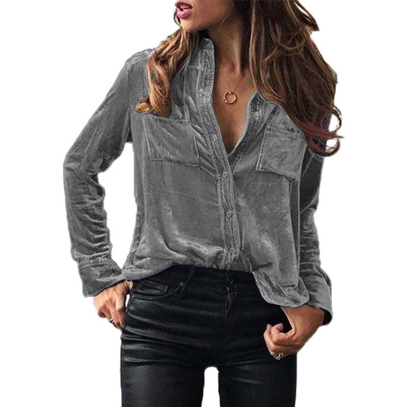 Picture of Spot Foreign Trade European and American Clothing Amazon Cross-Border Fashion Shirts Tops Spring and Autumn Temperament Long-Sleeved Shirts for Women Autumn