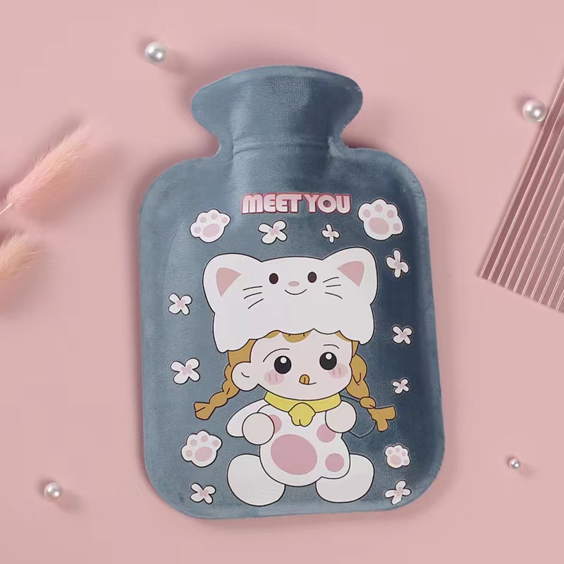 Picture of Customized new short plush hot water bag filled with water hot water bag filled with water hot water bag printed LOGO hand warmer