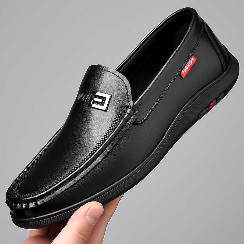 Picture of 2022 Spring and Autumn new men's daily casual leather shoes men's leather breathable soft leather soft bottom driving peas shoes 6016