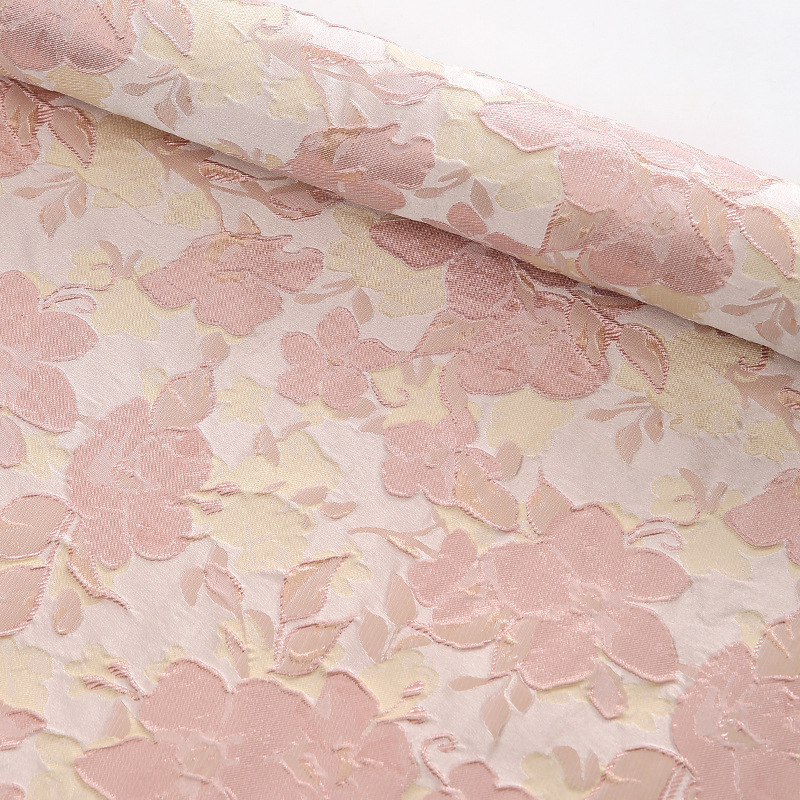 Mother's Day Pink Jacquard Embroidered Printed Cloth Cherry Blossom Embossed Fabric Edge Cake Decoration Flower Packaging Cloth