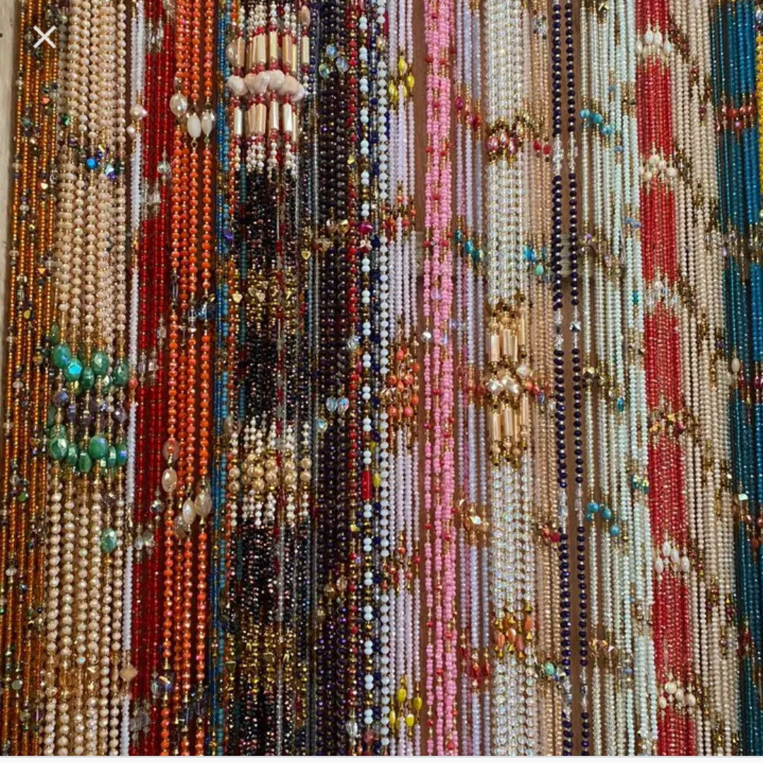 Europe and the United States waist chain large stock of African waist beads Bohemian colored rice beads cotton body chain