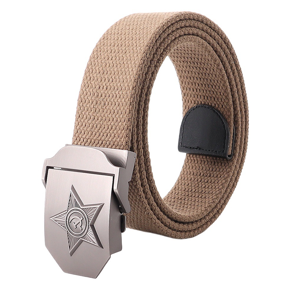 Picture of Soviet Union military emblem canvas belt belt thickened men's outdoor jeans tactical alloy manufacturers wholesale