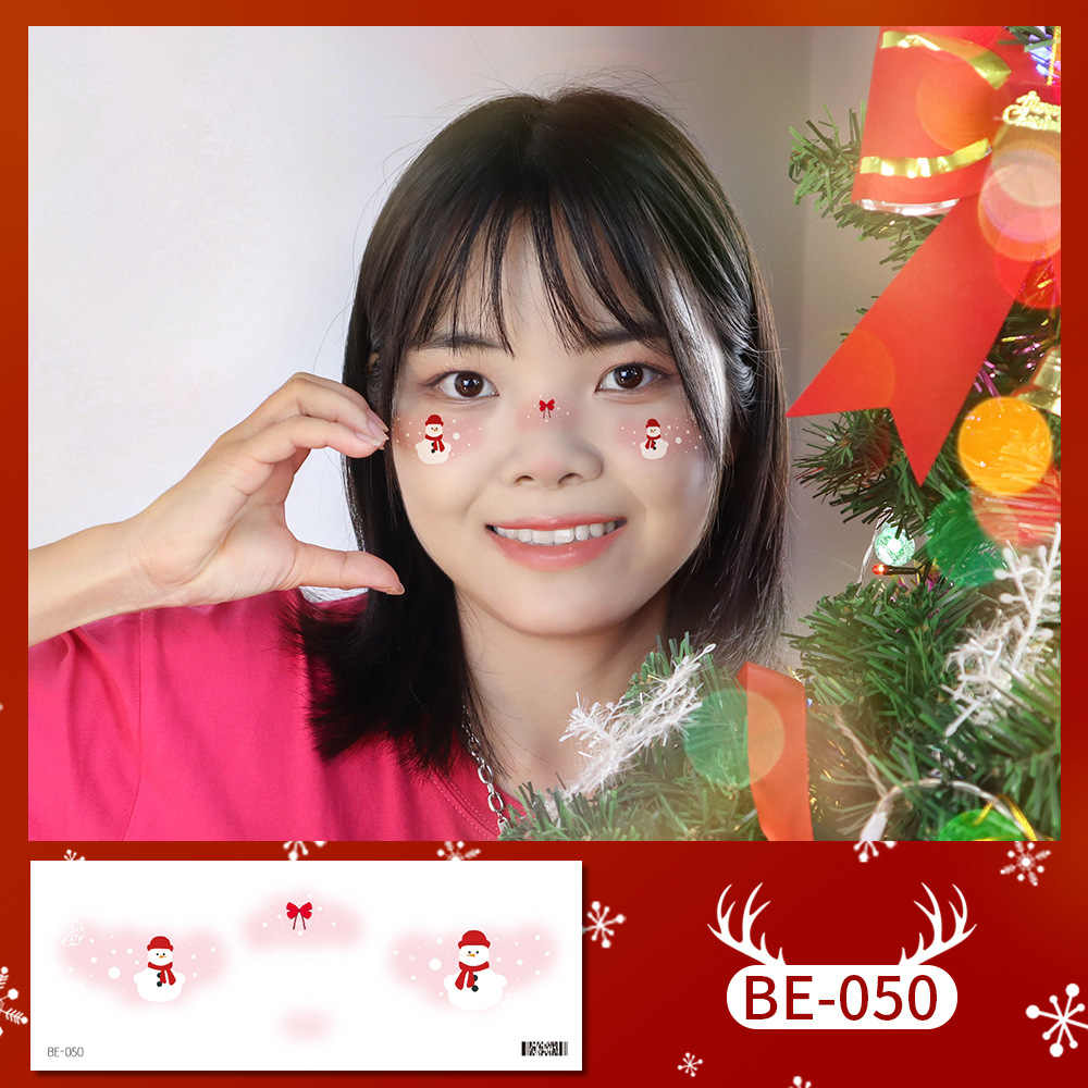 Picture of New cute Christmas face tattoo stickers love snowflake elk girl blush makeup face stickers cross-border in stock