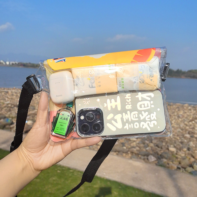 Large Mobile Phone Waterproof Bag Diving Case Touchscreen Swimming Underwater Photo Sealed Bag Drifting Beach Swimming Waist Bag
