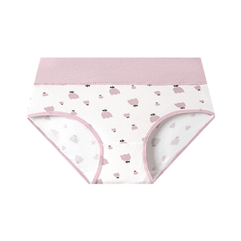 Picture of Japanese Style Women's Pure Cotton Printed Large Size 7A Seamless Antibacterial Tummy Control Cute Girl Triangle Student Panties