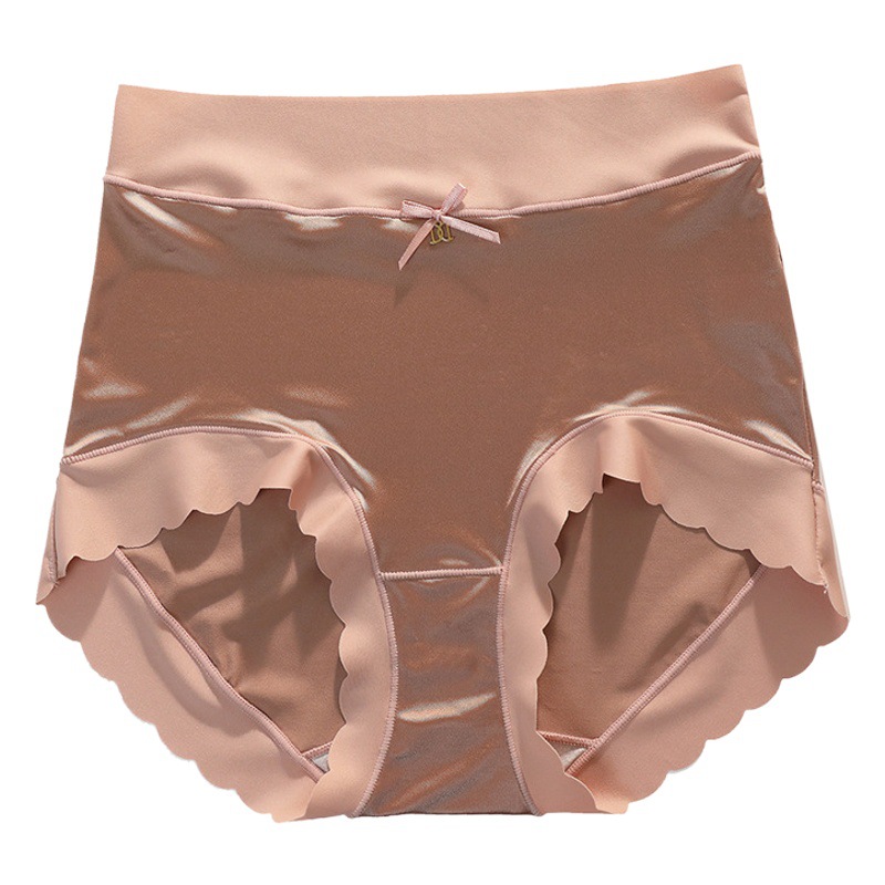 Popular Pearl French retro satin underwear women's antibacterial mulberry silk high waist artificial silk Ice Silk quick-drying underwear women