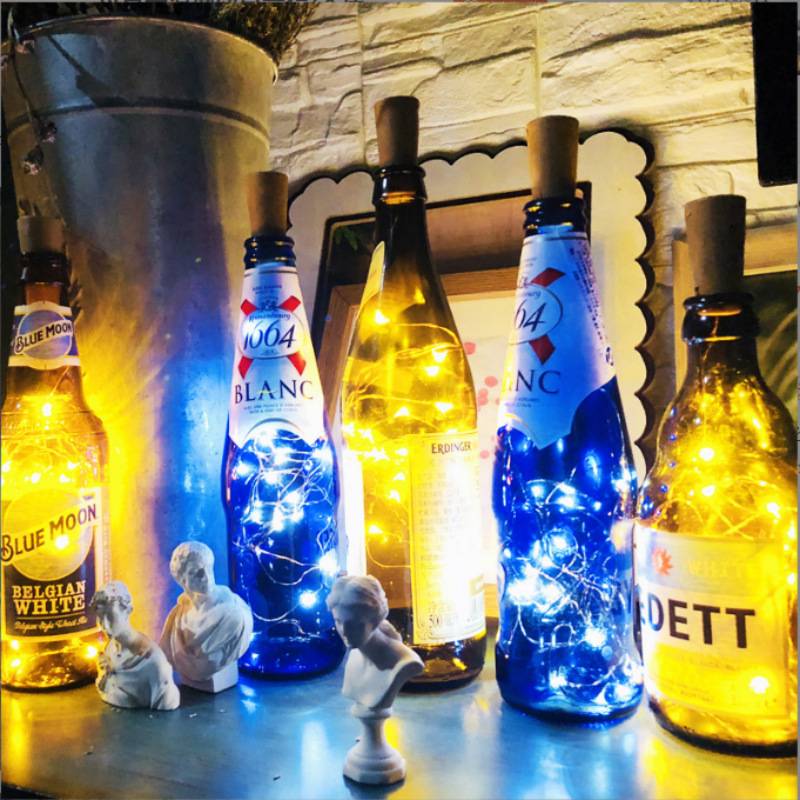 Picture of New Led Solar Light String Bottle Stopper Light Outdoor Waterproof Bar Atmosphere Light Wine Bottle Light Lantern Decorative Light String