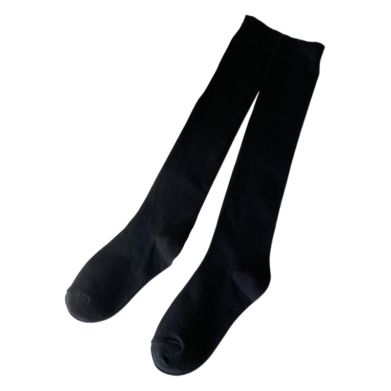 White Calf Socks for Women, Autumn and Winter Jk Style Socks, Women's Slight Compression Slimming College Combed Cotton Long Over-The-Knee Socks