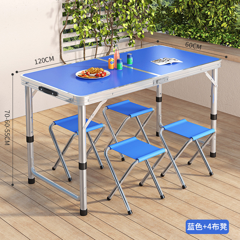 Picture of Outdoor Table Portable Aluminum Alloy Foldable Dining Table Folding Table and Chair Picnic Small Table Stall Table Round Square Tube Table