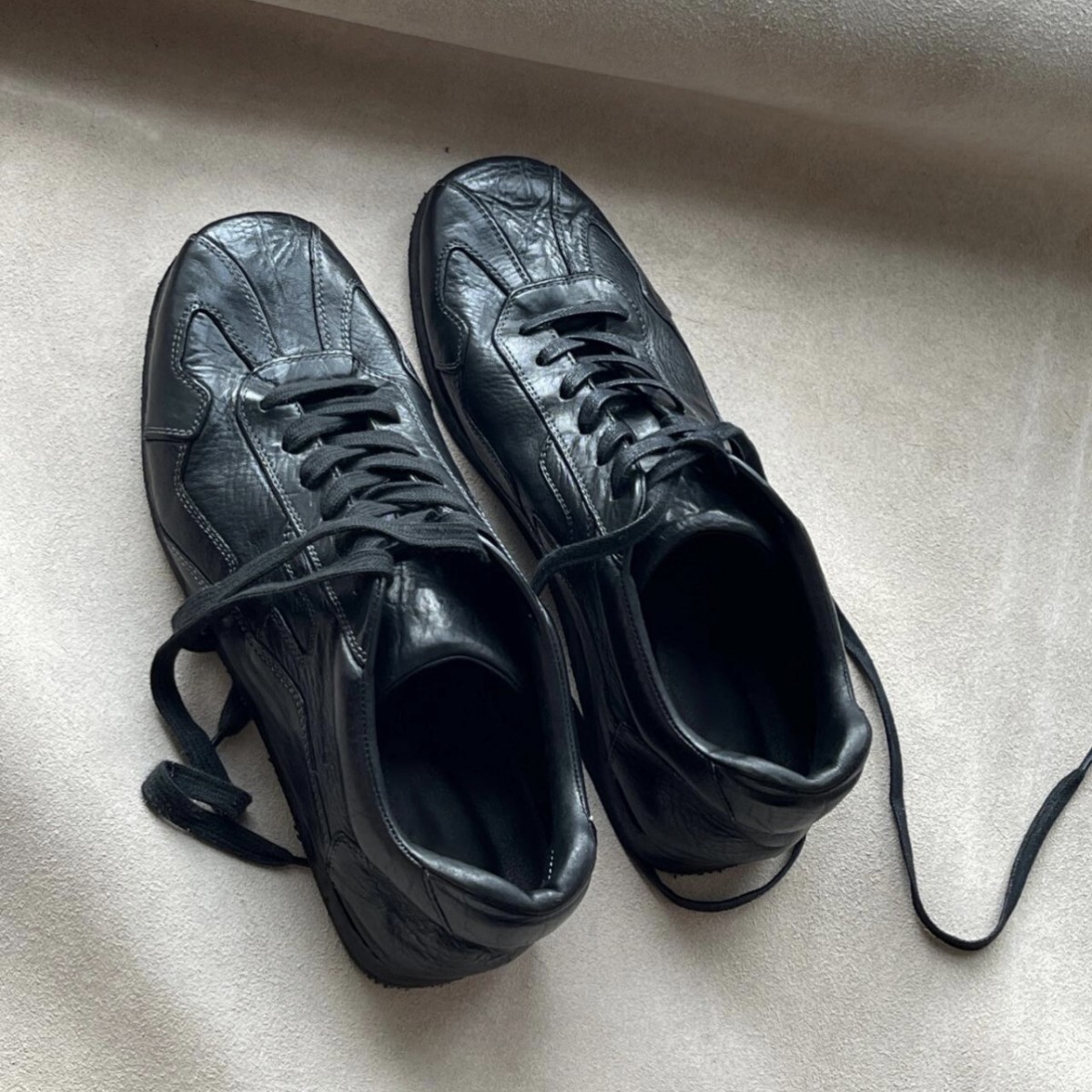 New Autum Washed Handmade Cowhide Moral Training Shoes for Women 2025 Retro Casual Retro Distressed Lace-Up Flats Shoes