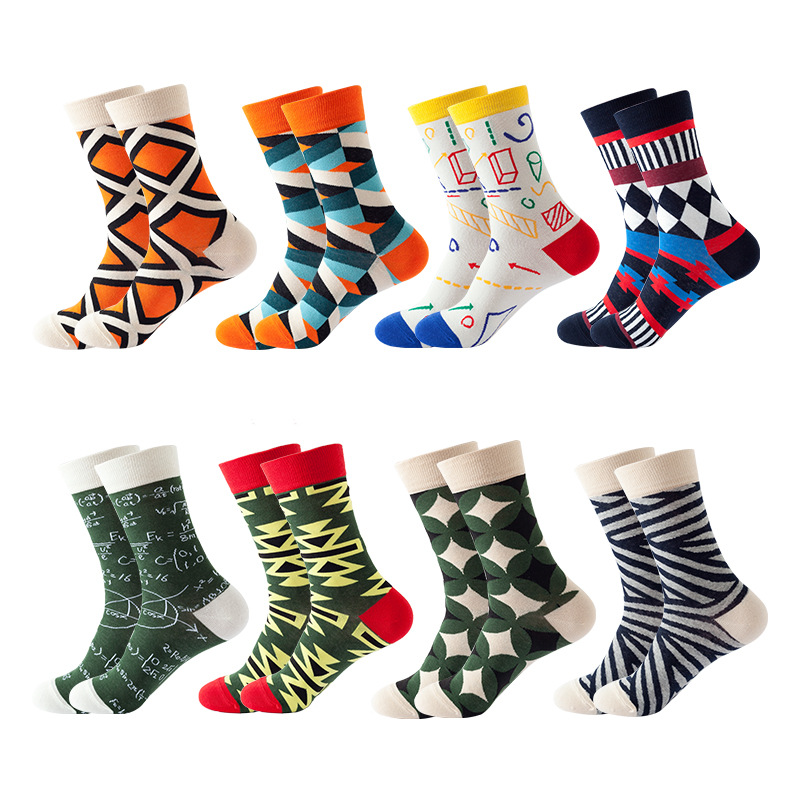 Picture of 2024 New Socks Women's Autumn and Winter European and American Hip-Hop Trendy Mid-Tube Socks Function Pattern Casual Cotton Socks Spot Wholesale