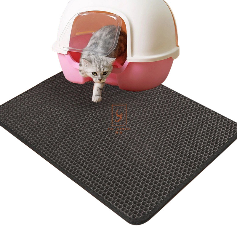 EVA non-slip foldable cat litter mat eva removable and washable waterproof honeycomb pet cat dog litter mat