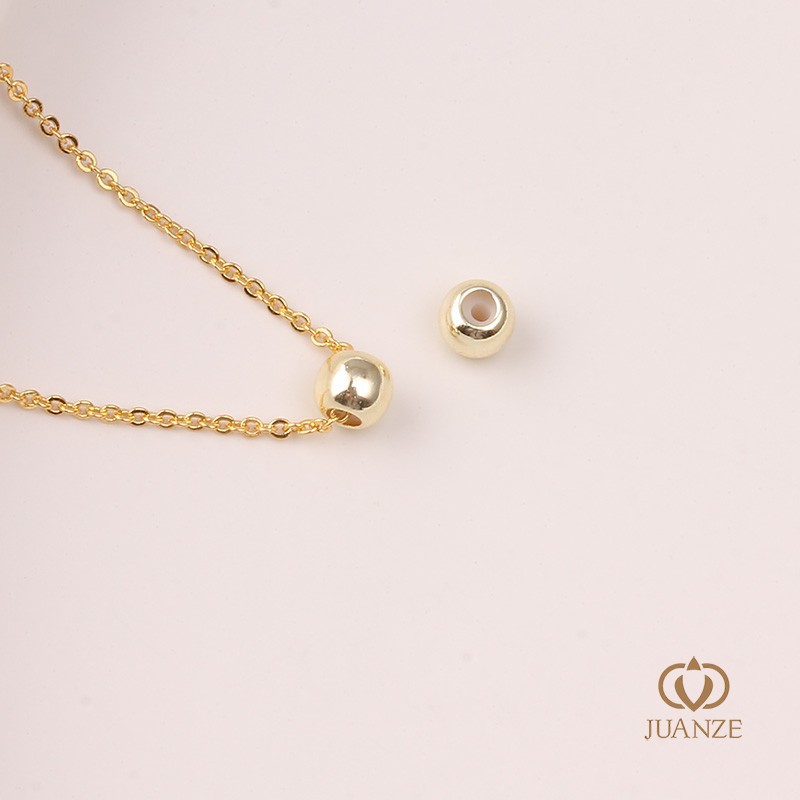 Picture of Bag gold color belt hanging without hanging silicone plug positioning adjustment round bead spacer handmade DIY hand necklace material accessories