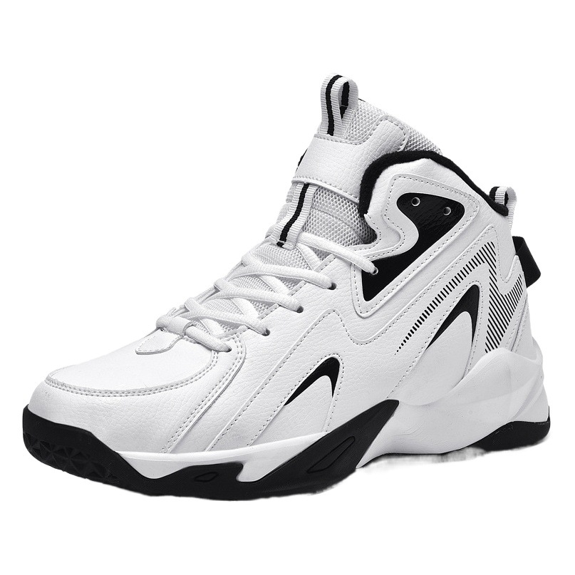 Cross-Border Autumn and Winter Men's Velvet High-Top Basketball Shoes, Non-Slip and Wear-Resistant, Competition-Specific Sports Shoes, Cool Winter Thickened