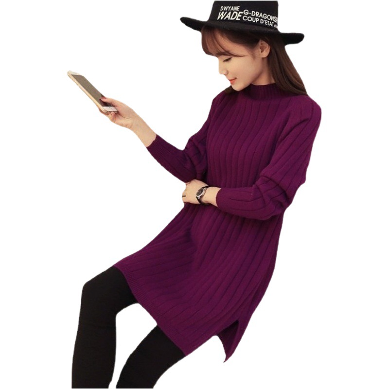 2025 New Autumn Clothing Korean Style Women's Knitwear Jacket Spring Mid-Length Half Turtleneck Loose Pullover Knitwear Skirt
