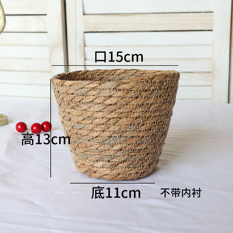 Picture of Cross-border Hot Sale Straw Rattan Flower Basket Creative Home Woven Basket Balcony Living Room Decoration Green Plant Potted Flower Pot